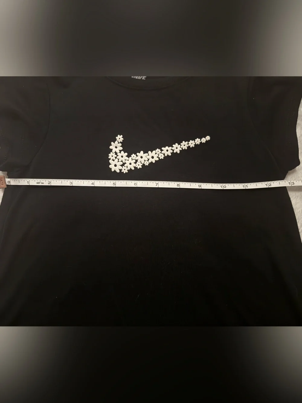 Kids Nike Black Dress with White Floral Swoosh